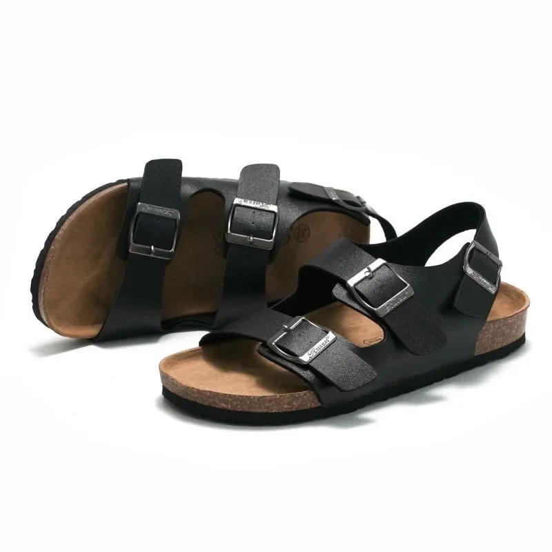 Men's Fashion Casual Cork Sandals Breathable Comfort Summer Flip-Flops Couple Beach Slippers Outdoor Anti-Slip Shoes for Youth