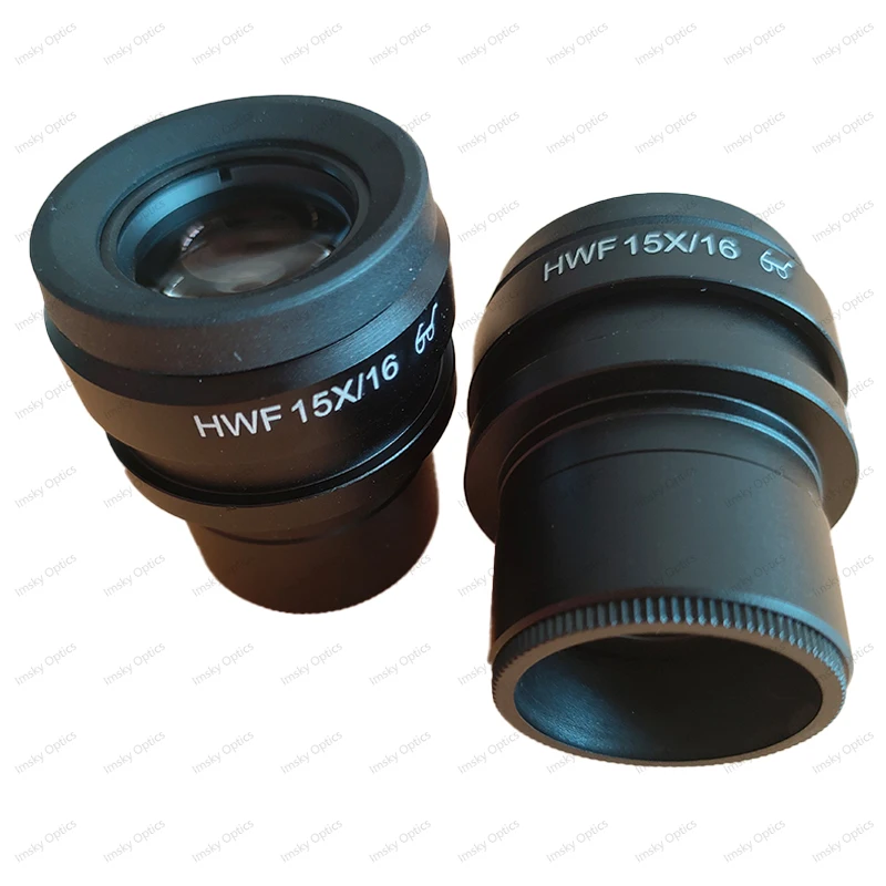 2PCS H WF15X-16mm Wide Field High Eyepiont Eyepiece For Binocular Trinocular Stereo Microscope 30MM Installation Interface