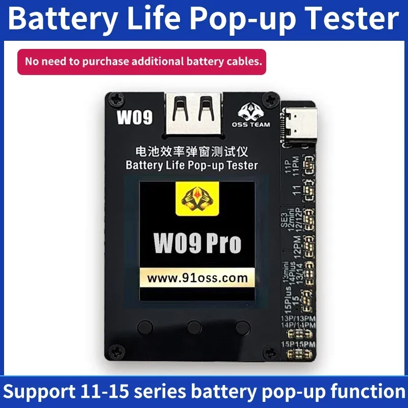 OSS team W09 Pro V3 Battery Programmer for iphone 11-15PM battery health changed to 100% Pop-up repair no need flex cable