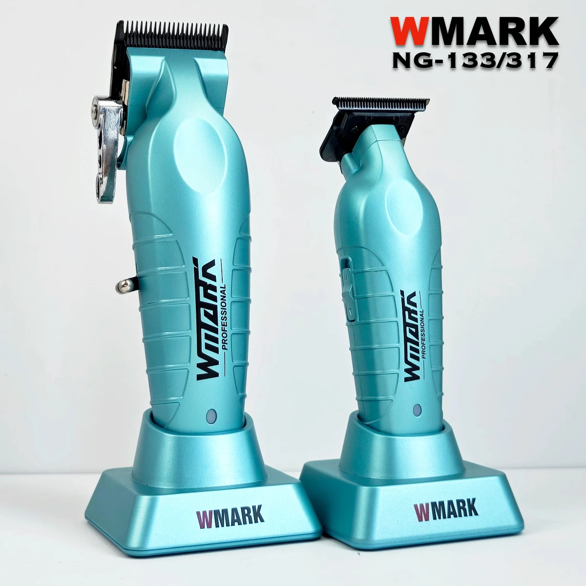 

Professional Electric Hair Clippers Trimmer 2PC Set WMARK NG-133 NG-317 Motor 8000RPM with Base DLC Blade Barber Shop Carving