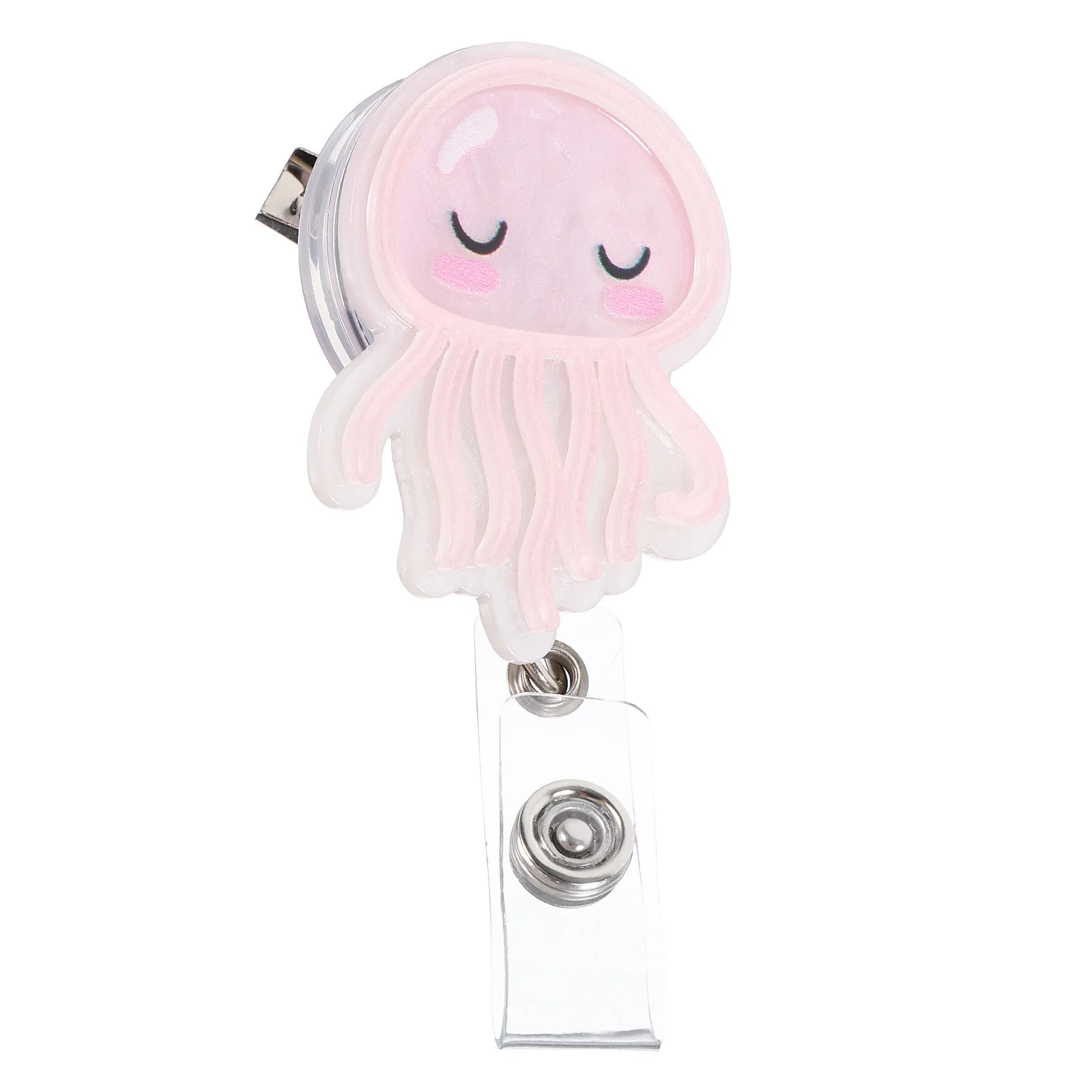 

Jellyfish Badge Reel Retractable Id Card Holder For Nurses Portable Name Tag Keychain Work Badge Organizer Medical Accessories