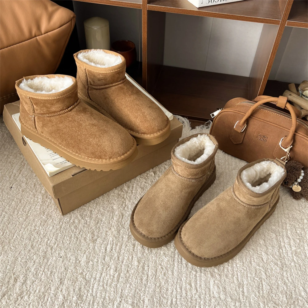 

Высококачественные кожаные зимние ботинки, женские короткие ботинки, новые зимние теплые хлопковые ботинки на толстой подошве, резиновая подошва на меховой подкладке