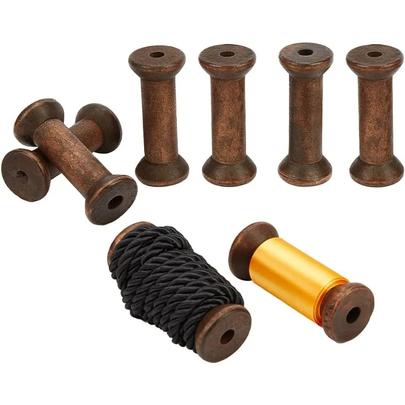 

8pcs Wooden Empty Spools 3.1 inch Sewing Bobbins Wood Embroidery Thread Spool Wire Weaving Bobbins for Embroidery Sewing