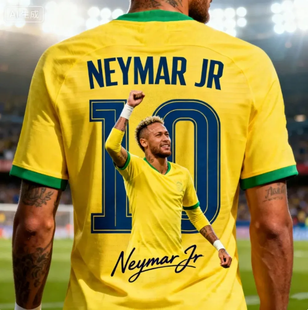 The children's football sport T-shirt with Neymar 3D print design is loose and comfortable, suitable for daily wear.