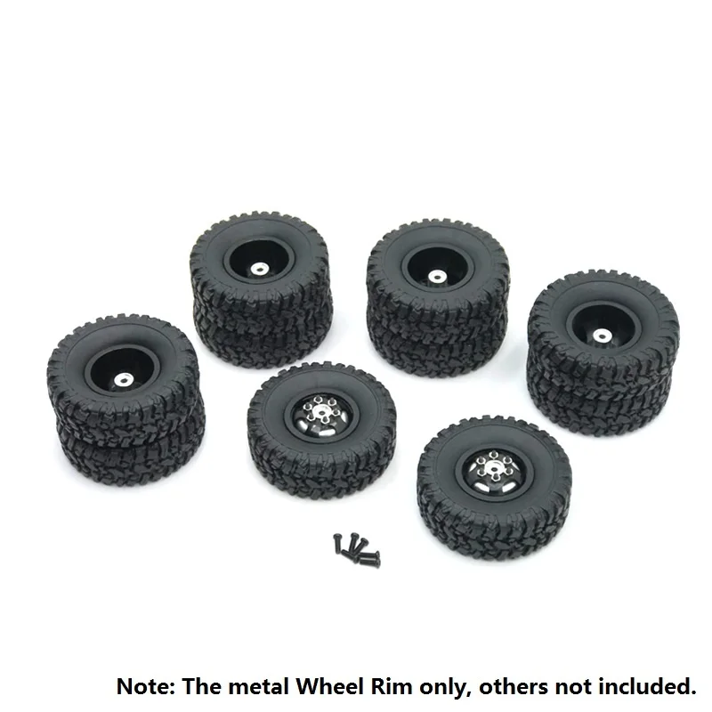 Double Wheel Metal Wheel Rim Hub for WPL B16 B36 JJRC Q63 Q64 6X6 6WD 1/16 RC Truck Car Upgrade Accessories Parts,Black