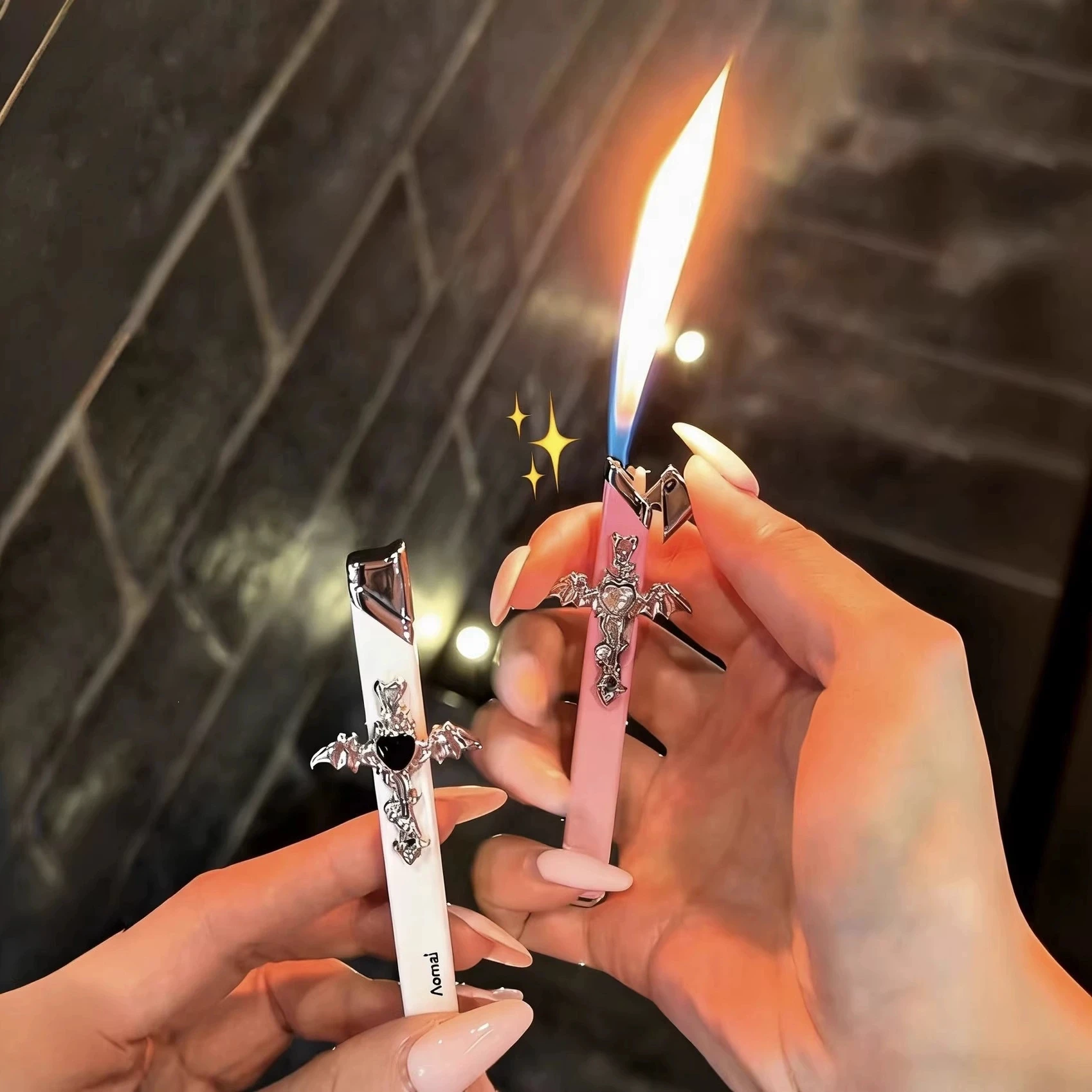 Fashionable Gothic style magic mirror skull handmade lighter, handmade creativity, high-end feeling, light luxury inflatable lig