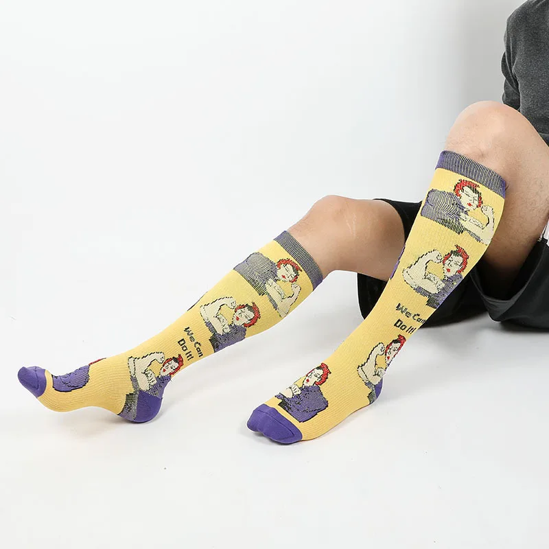 Funny Compression Socks Men Women Running Travel Stockings Cartoon Pattern Rainbow Horse Compression Socks