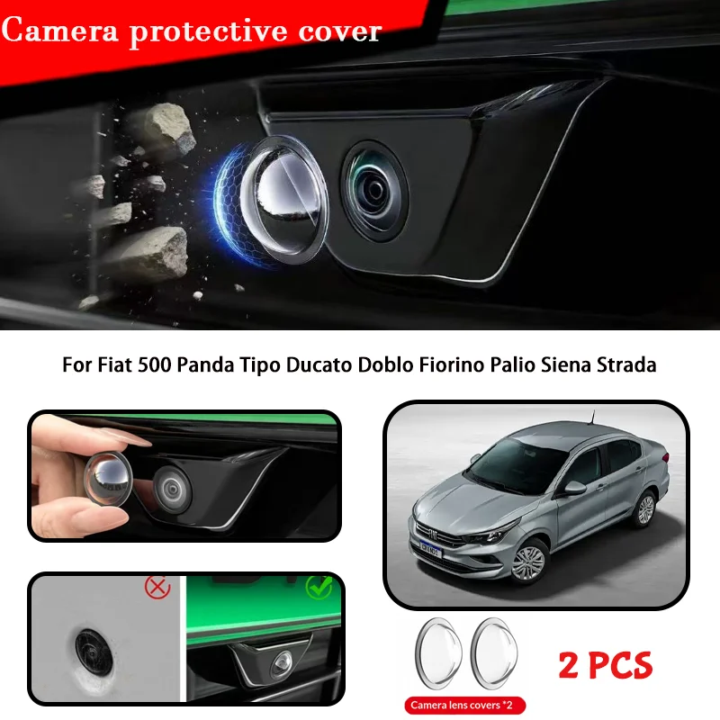 Housse de protection pour caméra de voiture, couvercle d'objectif pour Fiat 500 Panda Tipo Ducato Doblo Fiorino Palio Siena Strada