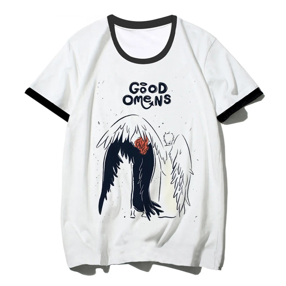 Good Omens t shirt women summer t-shirts girl Japanese anime streetwear clothes