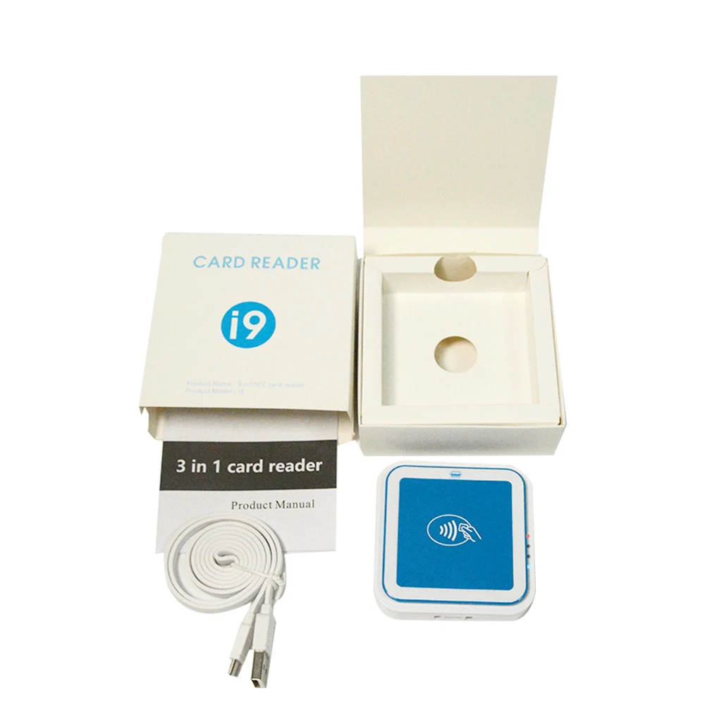 RFID Bluetooth Smart Card Reader Writer IC Chip MSR Kartenleser für Windows Android IOS E-Bank Zahlung I9