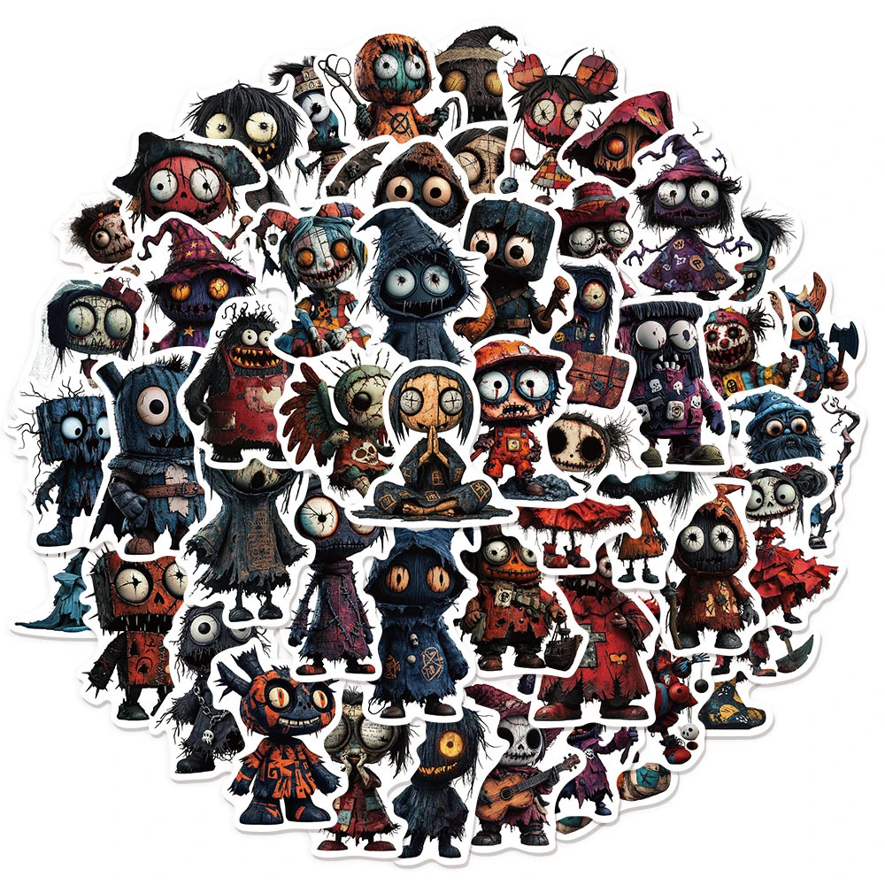 

10/30/50pcs Horror Style Art Graffiti Stickers Cartoon Creative Monster Sticker DIY Helmet Laptop Phone Guitar Decals Kids Toy