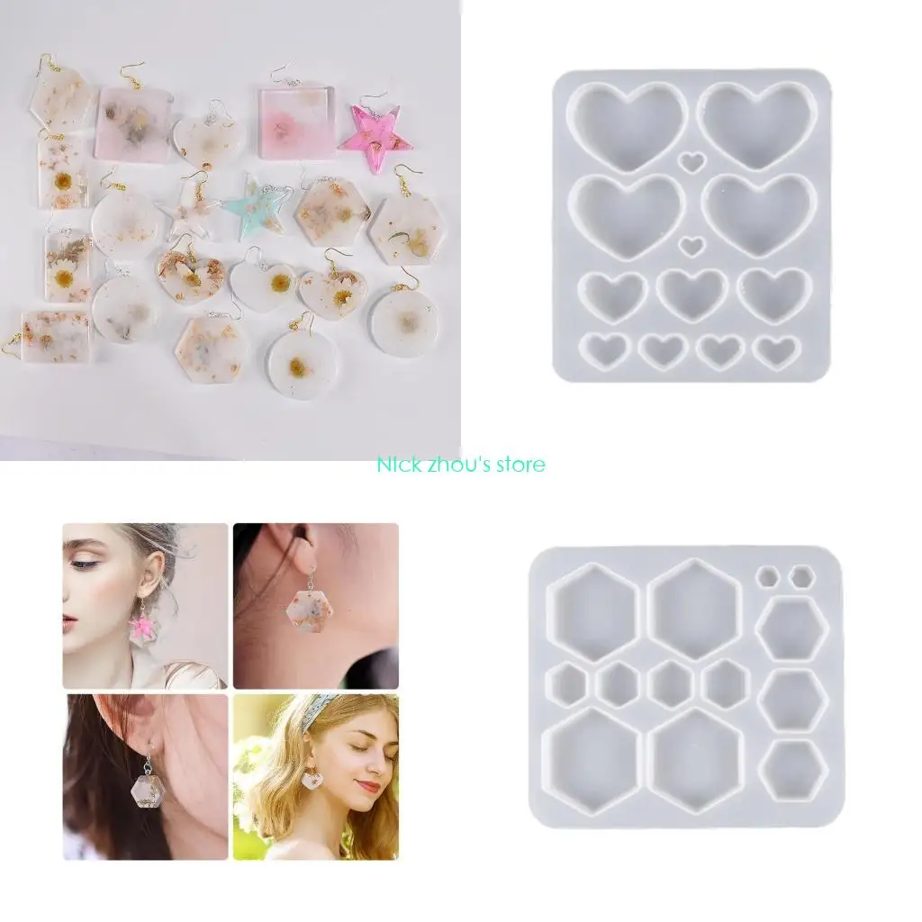 

E15E Epoxy Silicone Mould Earring Pendant 3D Casting Mold Jewelry Making Accessories