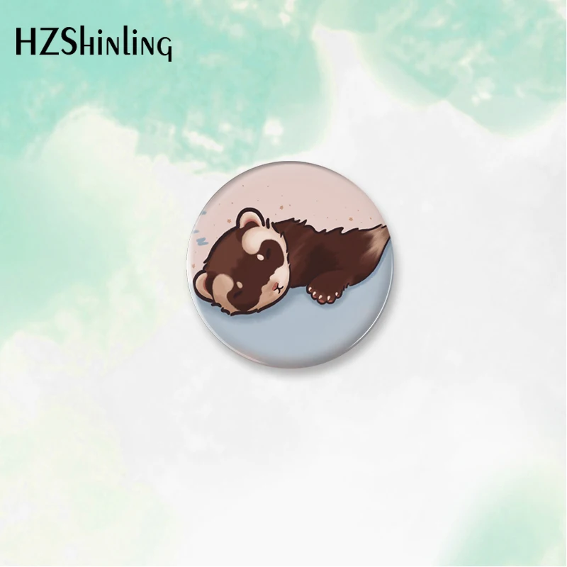 2023 New Cartoon Animal Ferrets Button Badge Brooch For Clothes Backpack Decoration Pin Jewelry