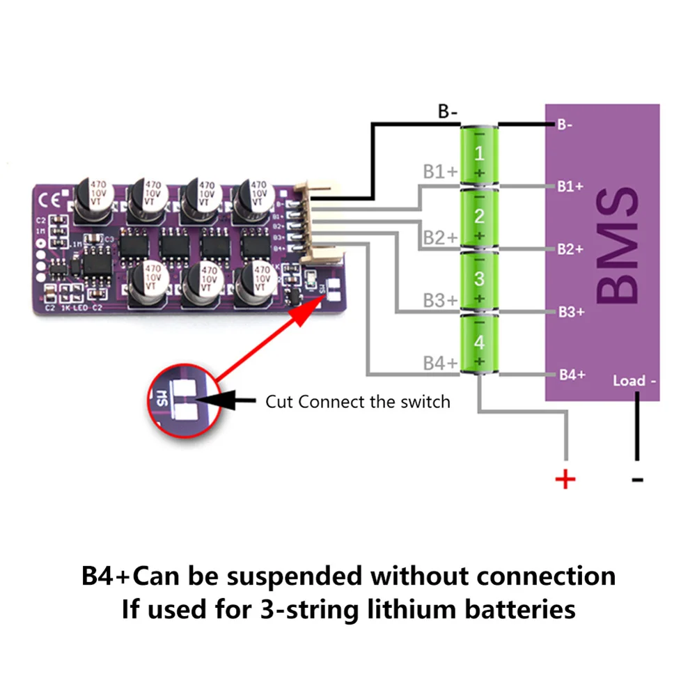 3S-4S/5S-6S  Active Equalizer Balancer Board High Current Capacitive Energy Transfer High Precision Low Heating