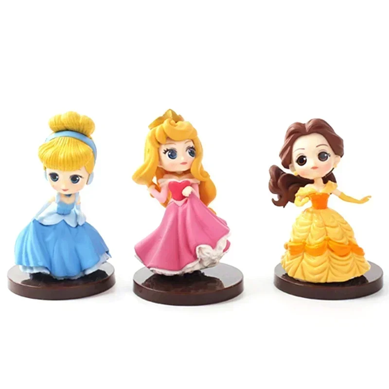 

Disney 8pcs/lot princesses figure Toys Dolls Tiana Snow White Rapunzel Ariel Cinderella Belle Mermaid Kids Figures Toys