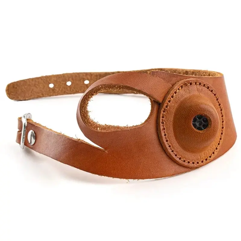A40T Sewn Leather Thimble Hand Protector, Right Hand Anti-Slip, Hand-Embroidered Sewn Hand Protective Gloves