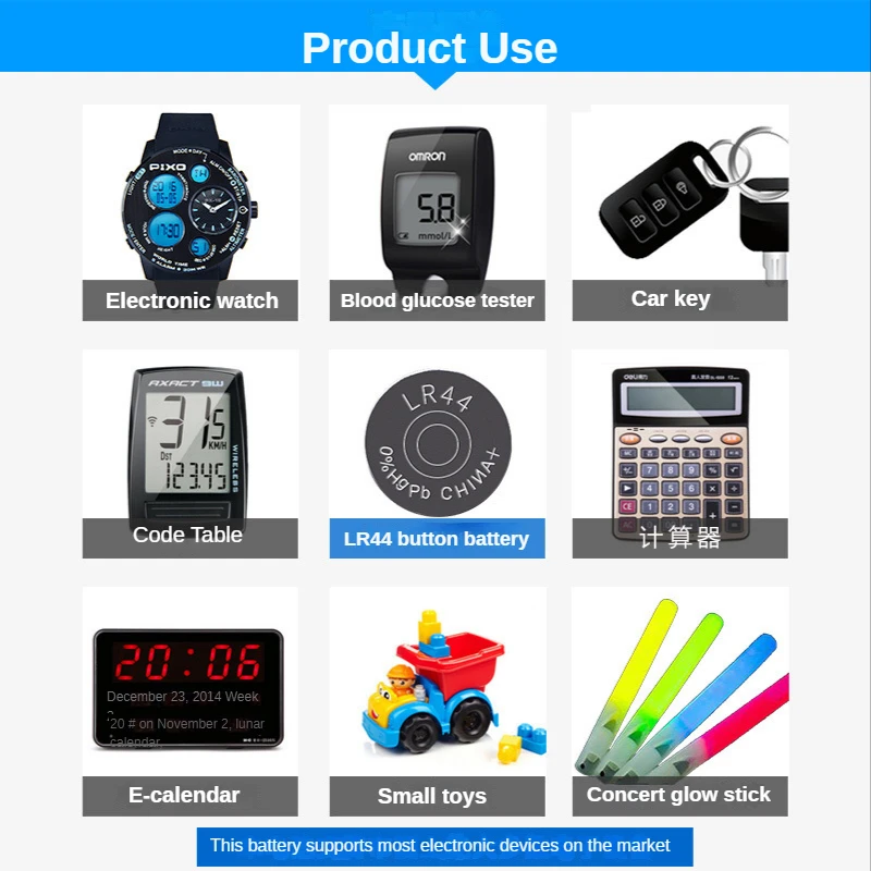 Doublepow AG13 LR44 303 357 11.6*5.4mm Pilhas Alcalinas 1.5V Para Calculadora Relógio De Brinquedo Relógio Baterias Eletrônicas