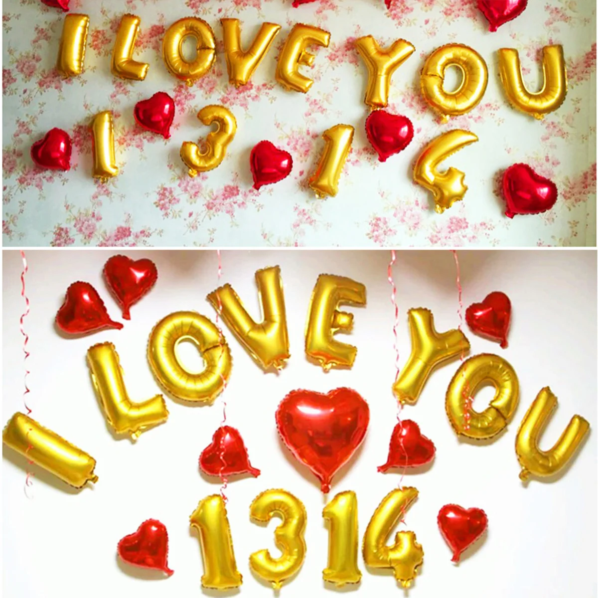 

32 inch Thickened Helium Foil Balloons Birthday Number Balloons 4 for Wedding Anniversary Decoration (Gold)