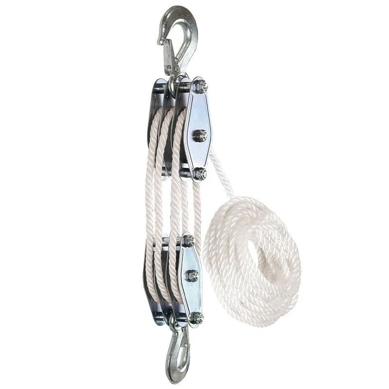 Galvanized Rope Labor-Saving Pulley Block Load 250KG Mini Hand Chain Hoist Micro Manual Lifting Small Crane