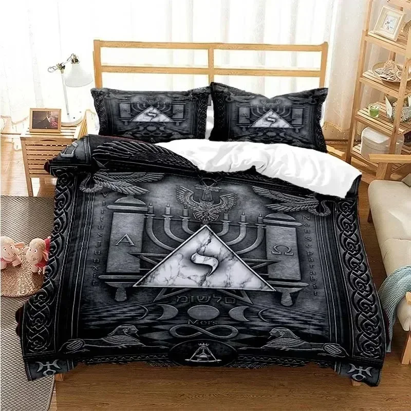 Masonic Freemason Illuminati 3D NEW Duvet Cover Pillowcase Bedding Set Adult Boy Bedroom Decoration Children Single Double Large