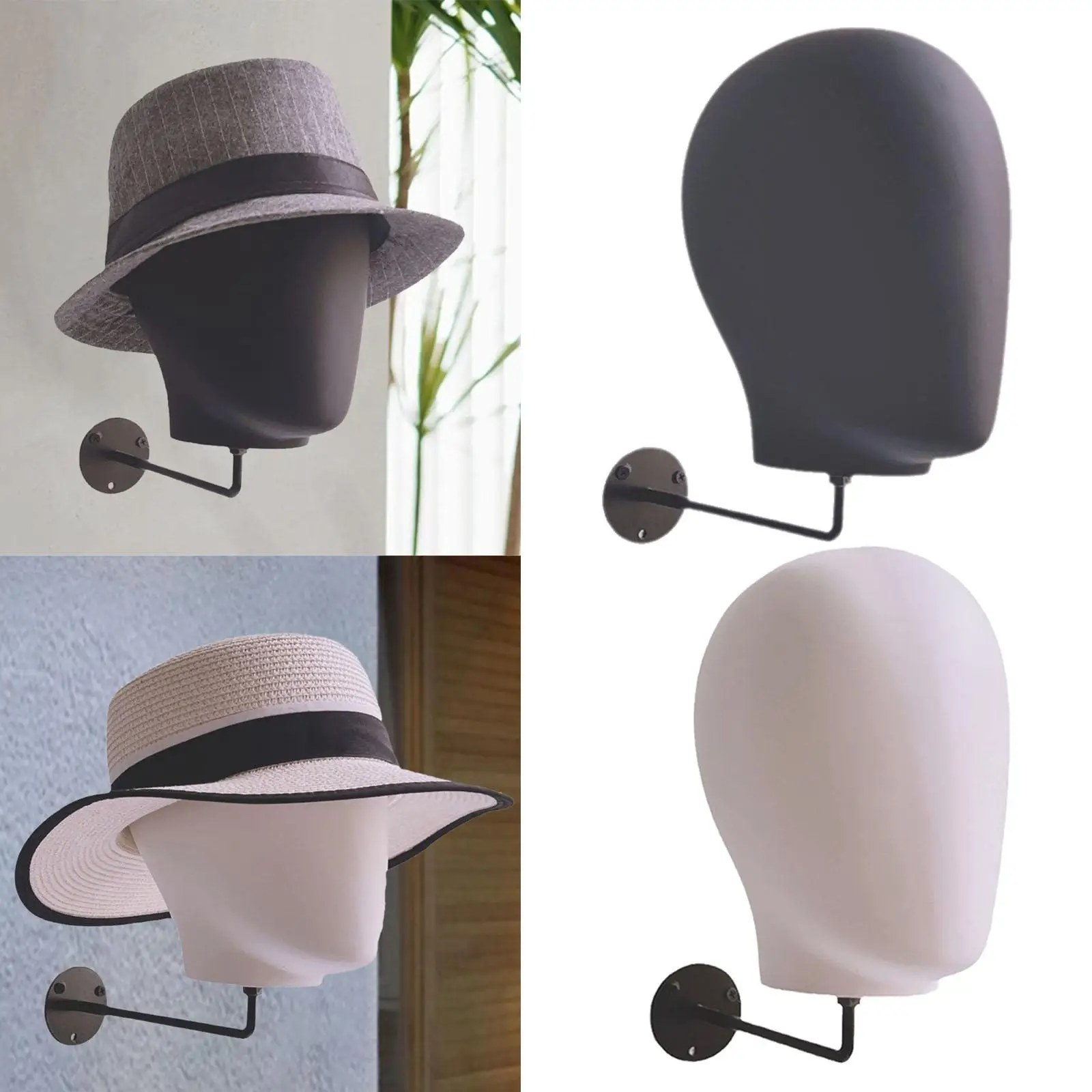 

Stylish Wall-Mounted Mannequin Head Hat Organizer for Accessories