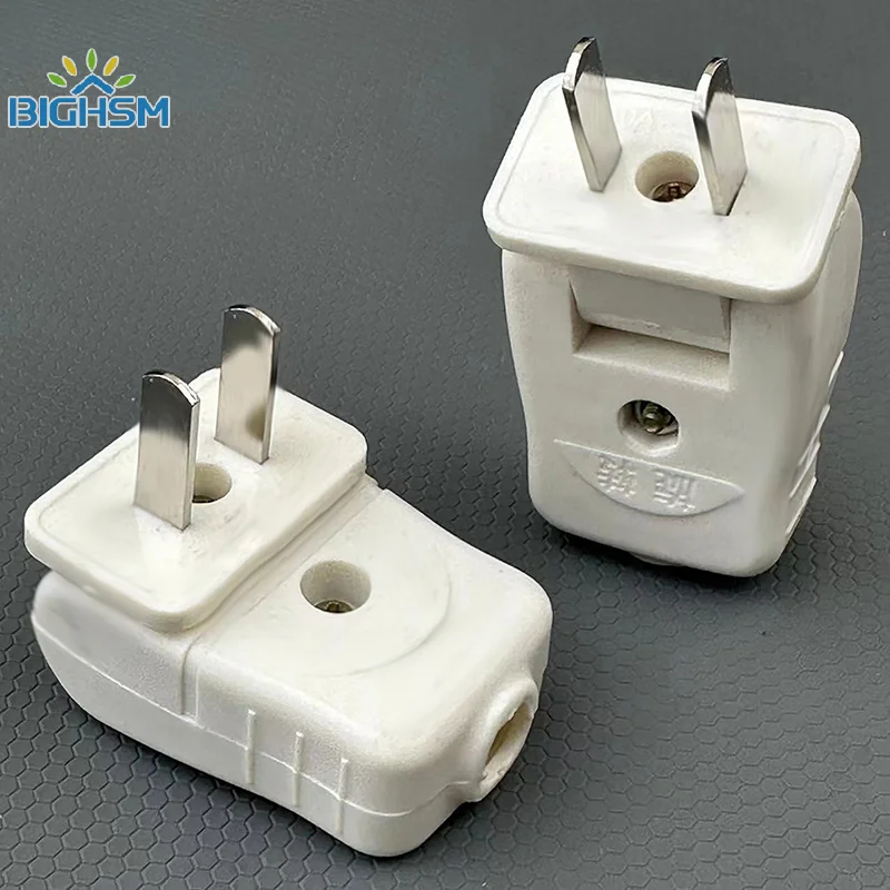 Do-It-Yourself Home Socket Parts, 1 or 5 PCS 180 Degree Pivot US Power Plug with Dual Flat Foot Junction