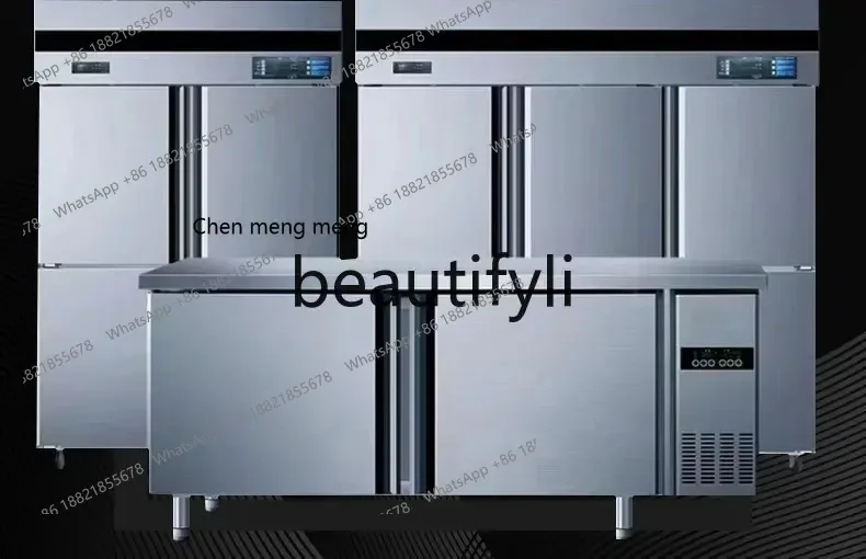 Z189  Commercial Four-Door Frost-Free Baking Refrigerator Stainless Steel Workbench Dumpling Quick-Freeze Freezer