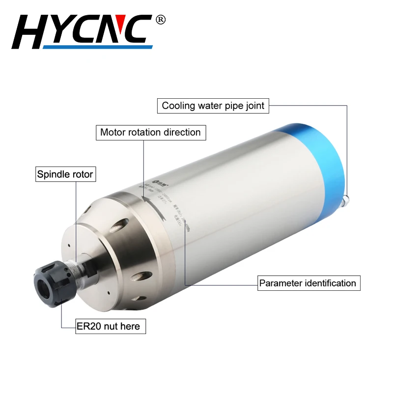 Engraving Machine 4.5kw Stone Spindle 24000rpm Supporting 5.5kw Frequency Converter And 3.5m Cooling Water Pump Fixture