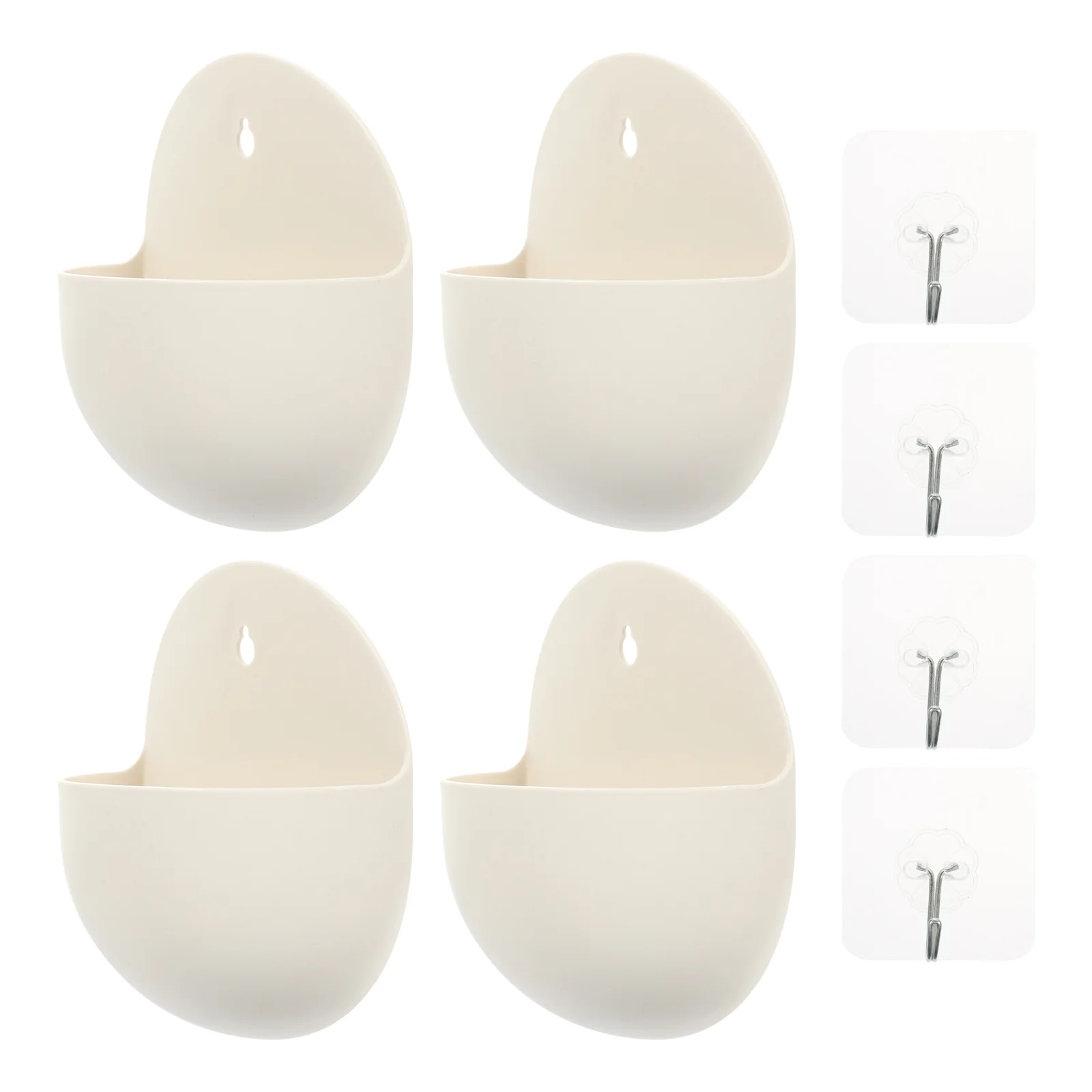 Maceta de plástico para pared con agujero, macetero colgante para balcón, contenedor para plantar al aire libre, suministro de jardinería, 4 Uds.