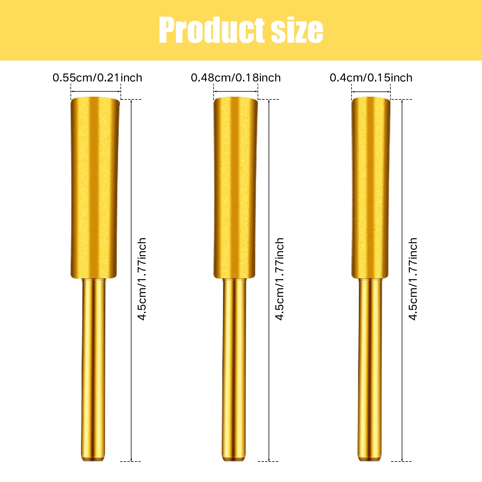 30Pcs Diamond Chainsaw Sharpener with 3 Sizes 4.0/4.8/5.5mm Durable Chainsaw Grinding Bits Kit for Chain Saws Metal Polishing