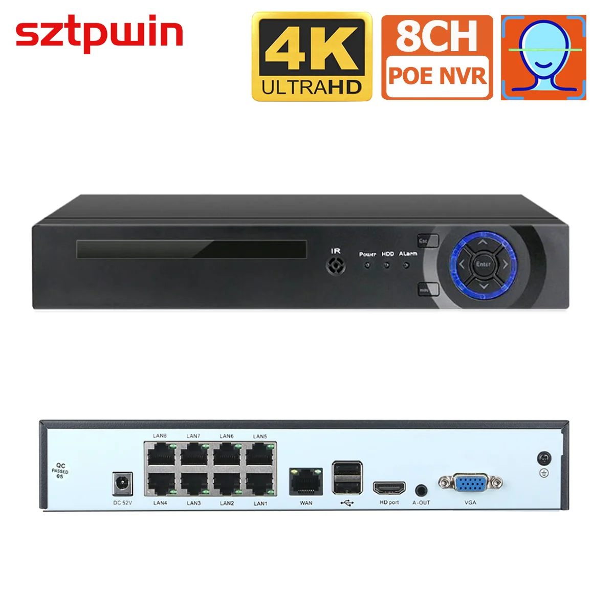 8CH 4K 8MP H.265 Po…