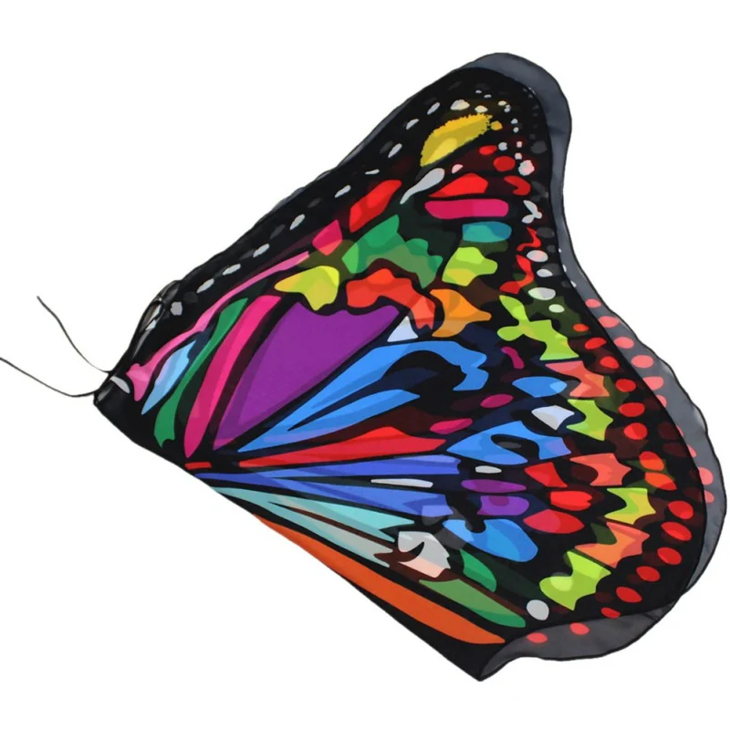 Kids Fairy Butterfly Wing Shawl for Girls Child Butterfly Wing Cape Rainbow Halloween Costume Party Dress Up Accessories Cloak