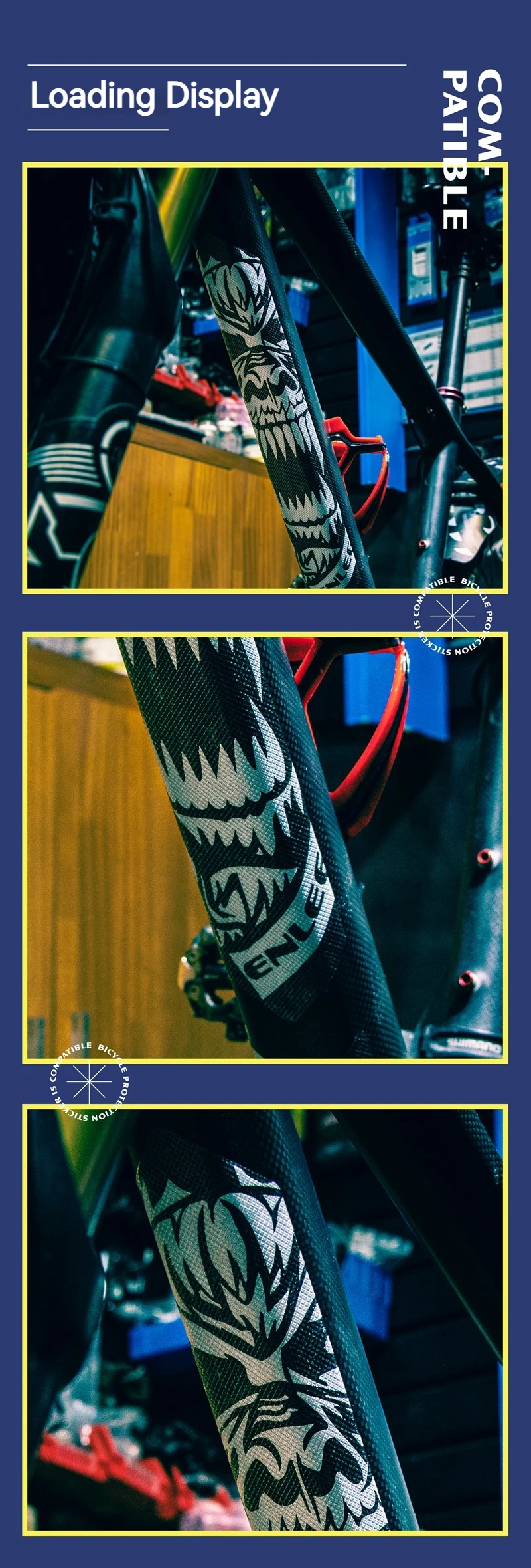 ENLEE Mountainbike-Aufkleberhalter, kratzfeste und wasserdichte Schutzfolie, 3M-Folie, Nashornleder – Detail 9