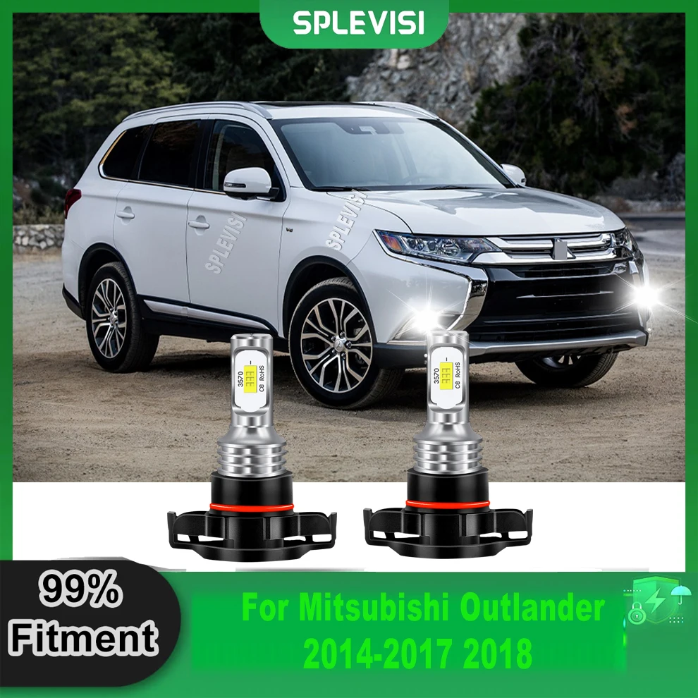 12v LED Fog Light Bulb H16 5202 White Feature High-Performance Chips For Mitsubishi Outlander 2014 2015 2016 2017 2018