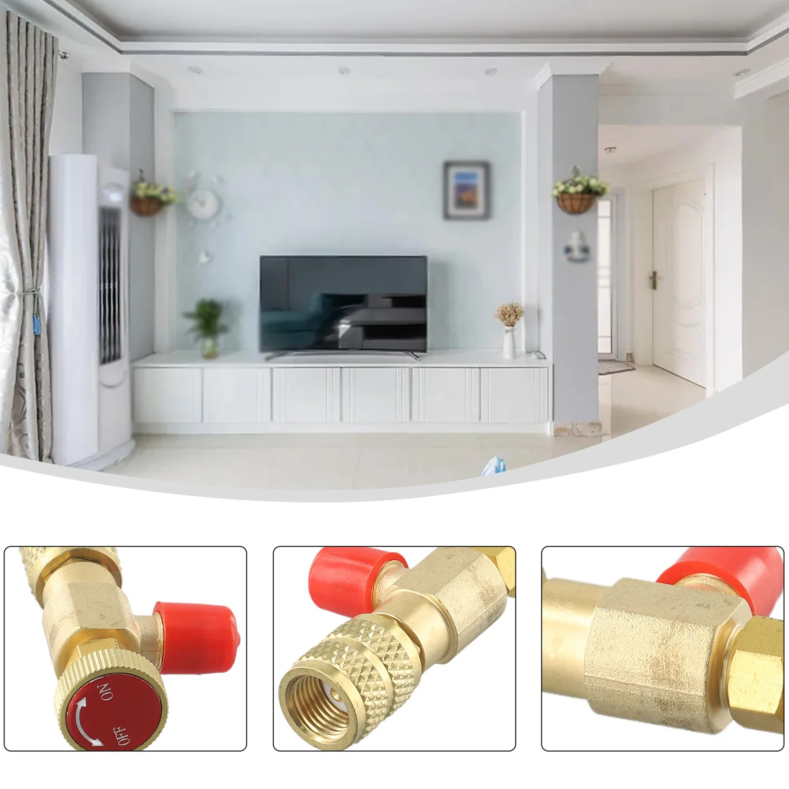 Air Conditioning Charging Hose R410A R32 Control Valve 1/4-5/16 Antifreeze Hand Valve Air Conditioner Repair Parts