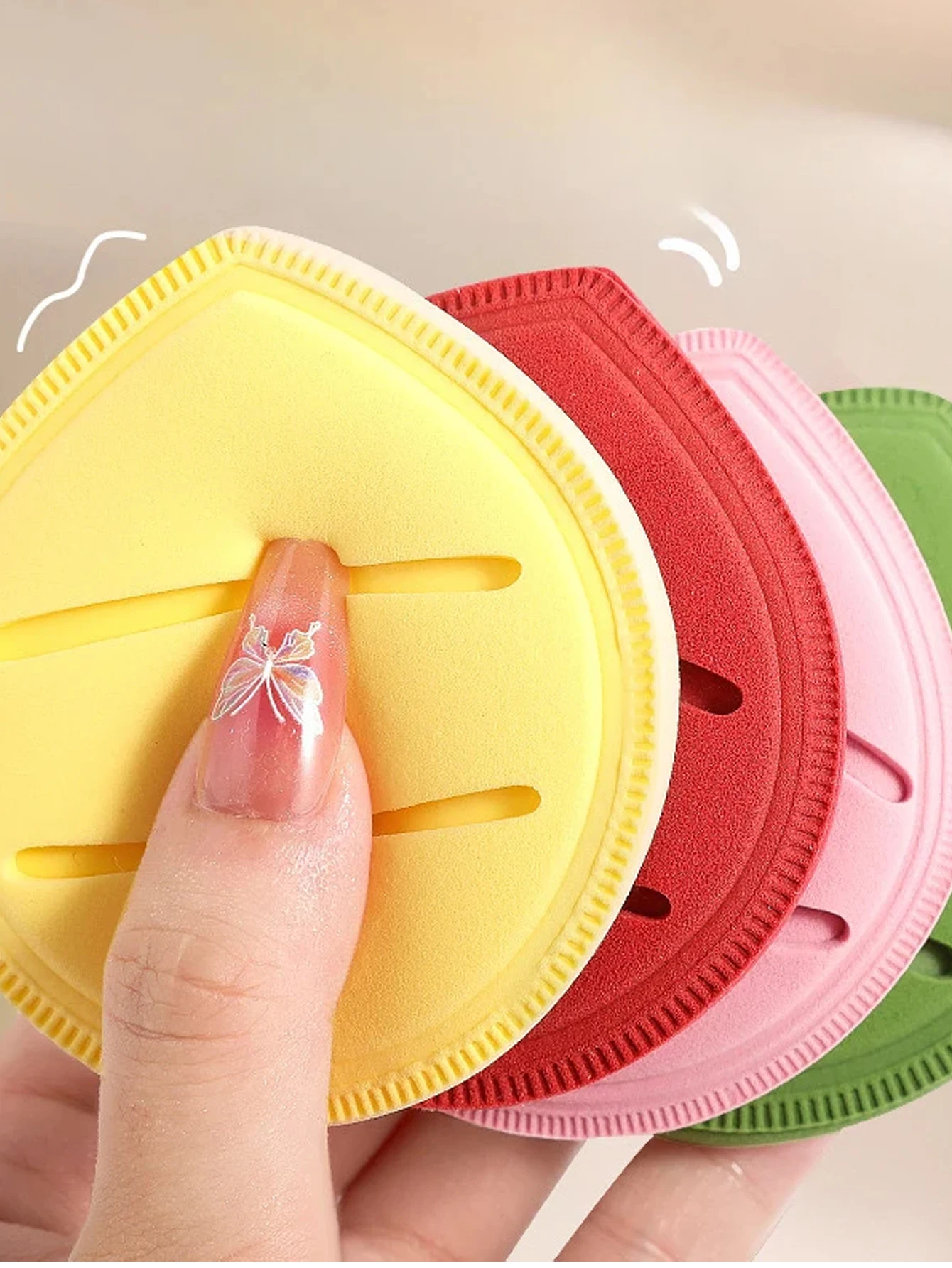 メイクアップ アーティスト 5 個パック - ソフト パウダー パフ クリアなメイクアップに適した柔らかく快適な素材、リキッド、クリーム、パウダーに適しています。