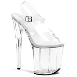 Leecabe 8Inch/20cm Clear PVC upper Trend fashion Platform High Heels party Sandals stripper heel Pole Dance Shoes