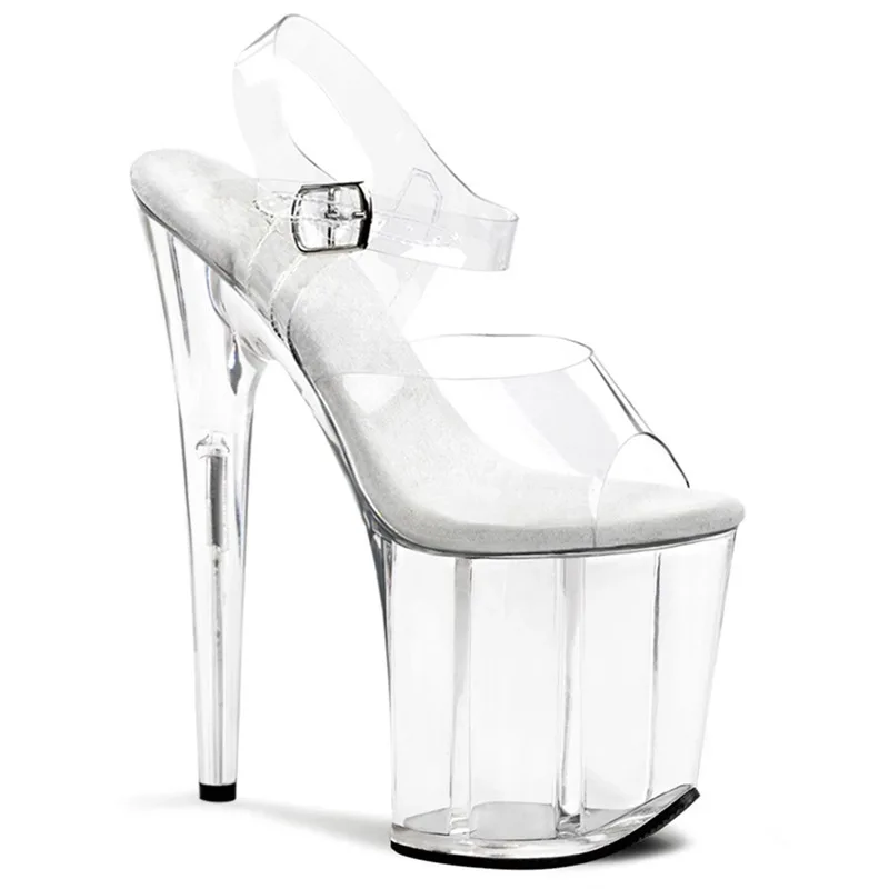 Leecabe 8Inch/20cm Clear PVC upper Trend fashion Platform High Heels party Sandals stripper heel Pole Dance Shoes