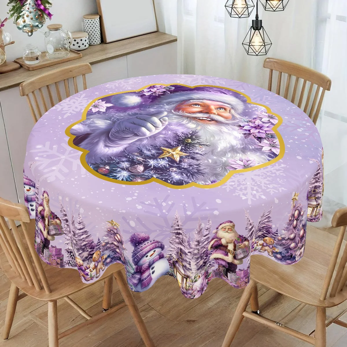 Natal roxo papai noel toalhas de mesa inverno natal festa de casamento decoração sala de jantar decoração de mesa navidad decorações 2025