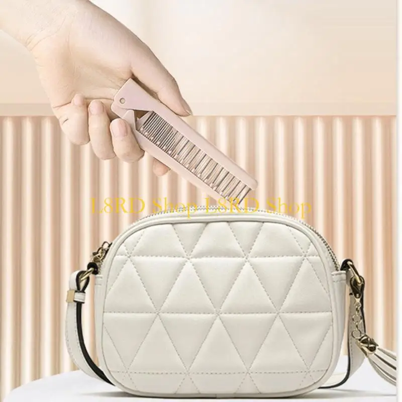 

L8RD Складная расщепление волос График для выпрямления волос Портабельная двойная головка упругая мягкая расческа для мужчин.