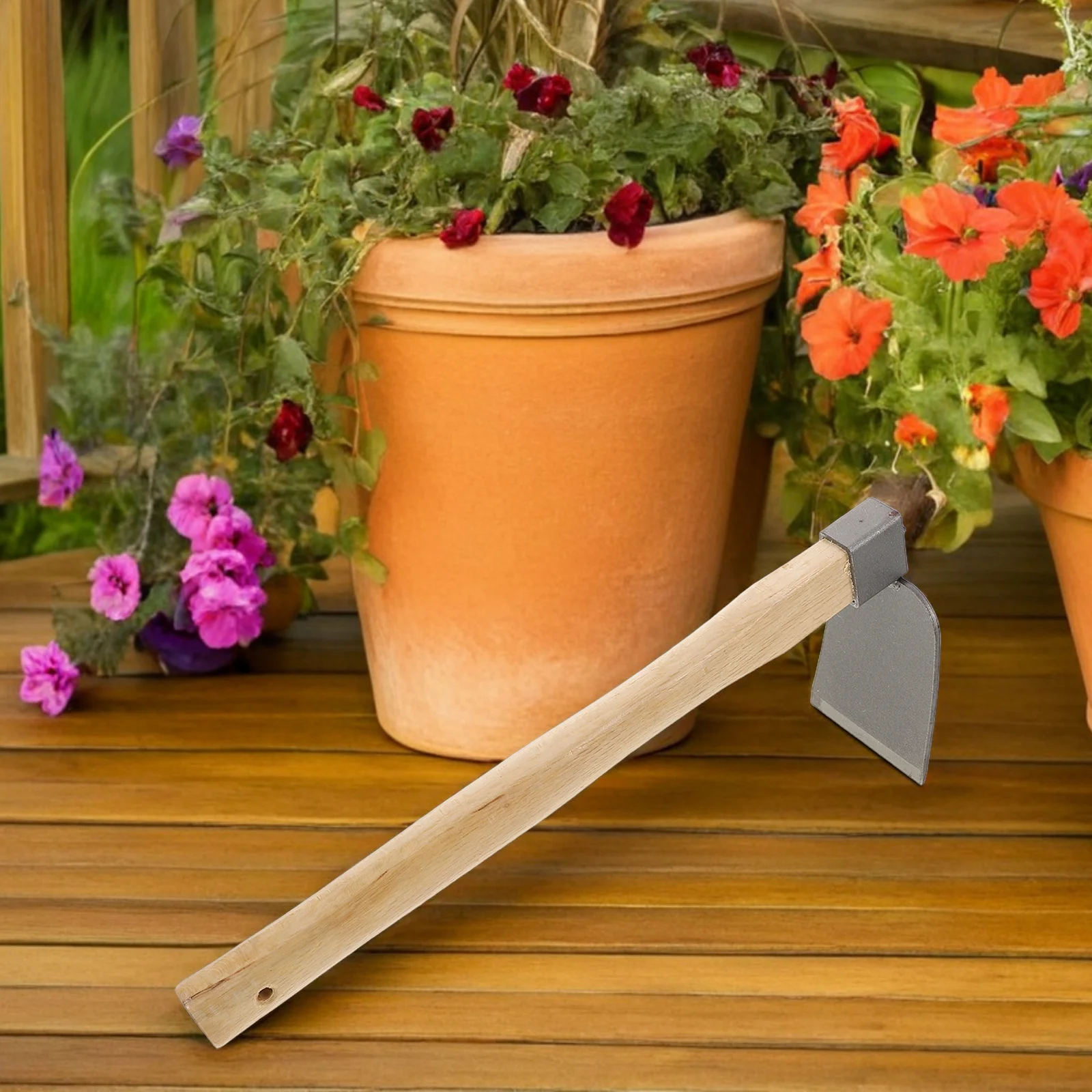 

2Pcs Small Garden Hand Hoes Wood Handle Steel Durable Multi Functional Weeding Planting Soil Loosening Cultivator