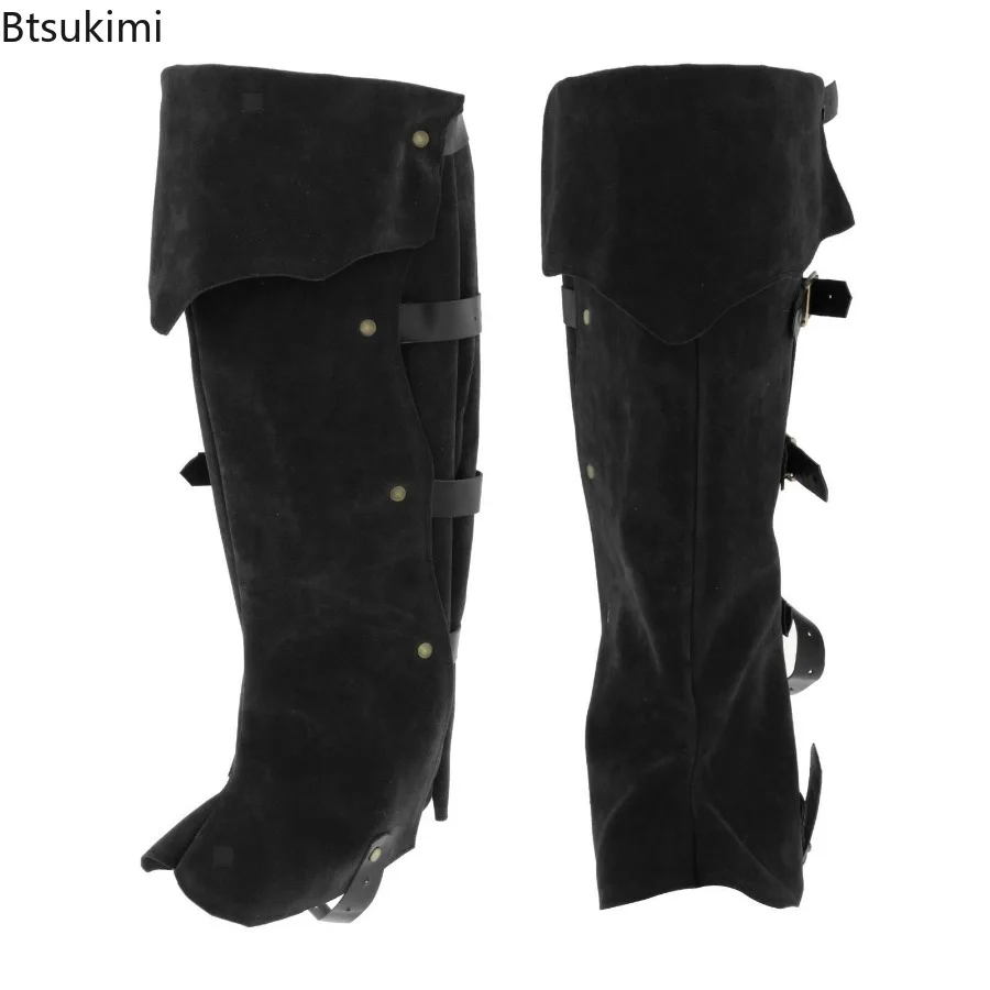 

Medieval Retro Shoes Boots Covers Unisex Leg Guard Warm Suede Steampunk Gaiter Bandage Halloween Carnival Dress Up Cosplay Props