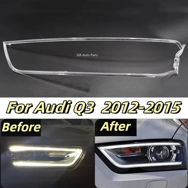 

Headlight DRL Tube For Audi Q3 2012 2013 2014 2015 Acrylic tube Light Guide Strip DRL Strip Daytime Running Light Angel Eyes