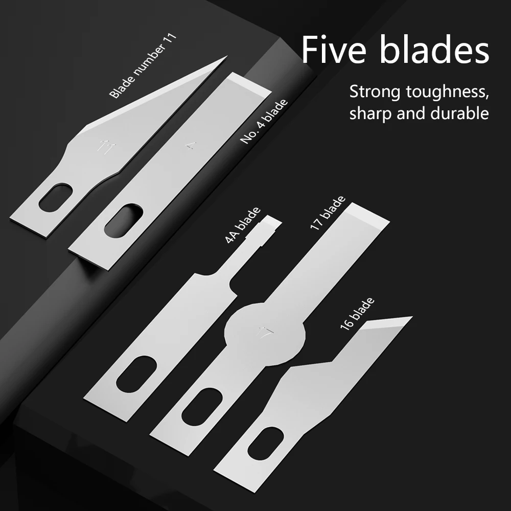

MaAnt M077 150pcs Carving Blade #4A#4#17#16#11 Glue Removal Engraving Carton Cutting Blades Knifes Wood Carving PCB Phone Repair