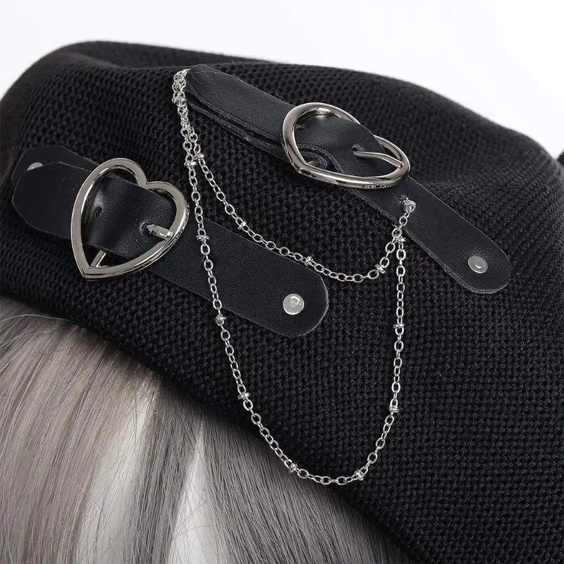 31BB Sweet Cool Girl Fashion Japanese Cap Lady Girls Heart Buckle JK Hat