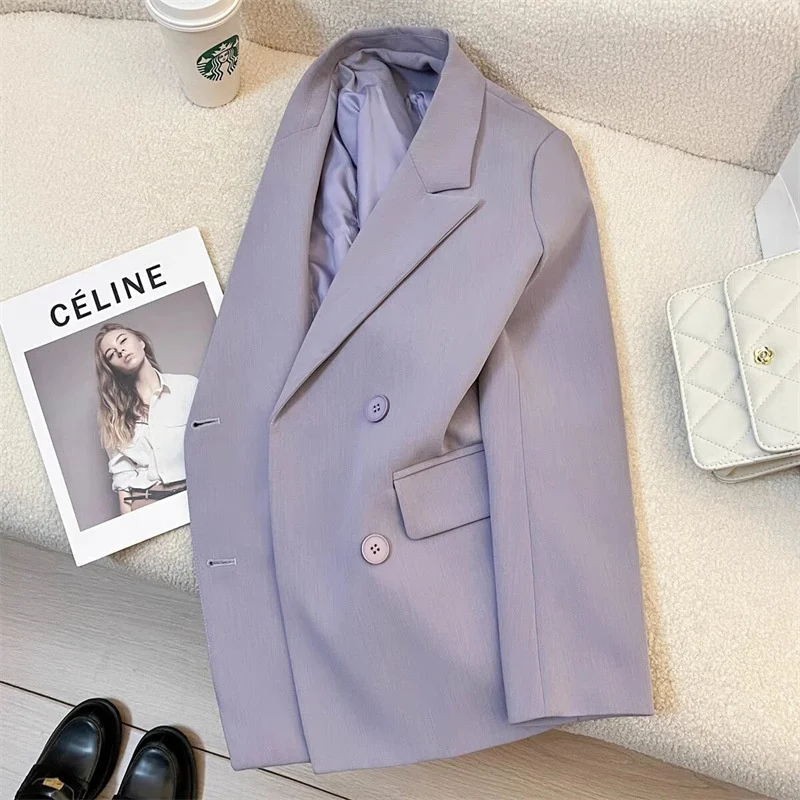 Fashionable Versatile Women's Suit Jacket 2024 Spring Season Polyester Fabric British Style Small Size High-End Sensation