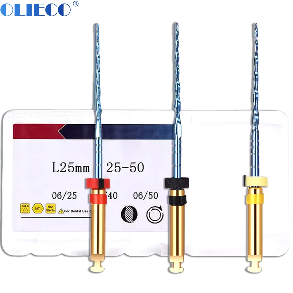 3pcs/Pack Dental Reciprocating Blue Endodontic Files Engine Use Niti Rotary Root Canal Heat Activated Dentistry Lab