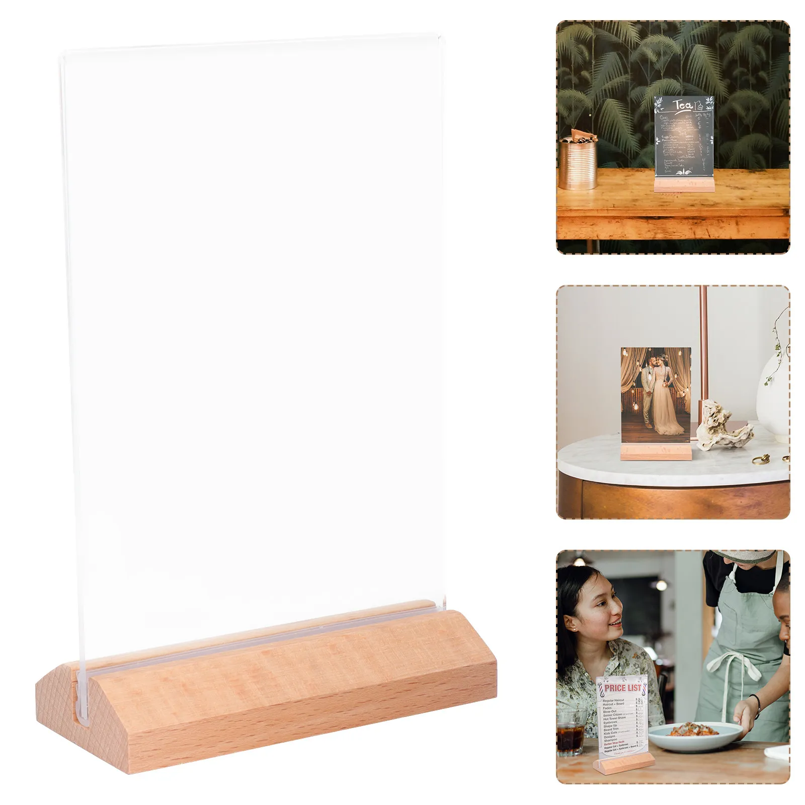 

Versatile Desktop Acrylic Sign Holder Menu Price Tag Display Stand Note Clamp Advertising Photo Holder Stable