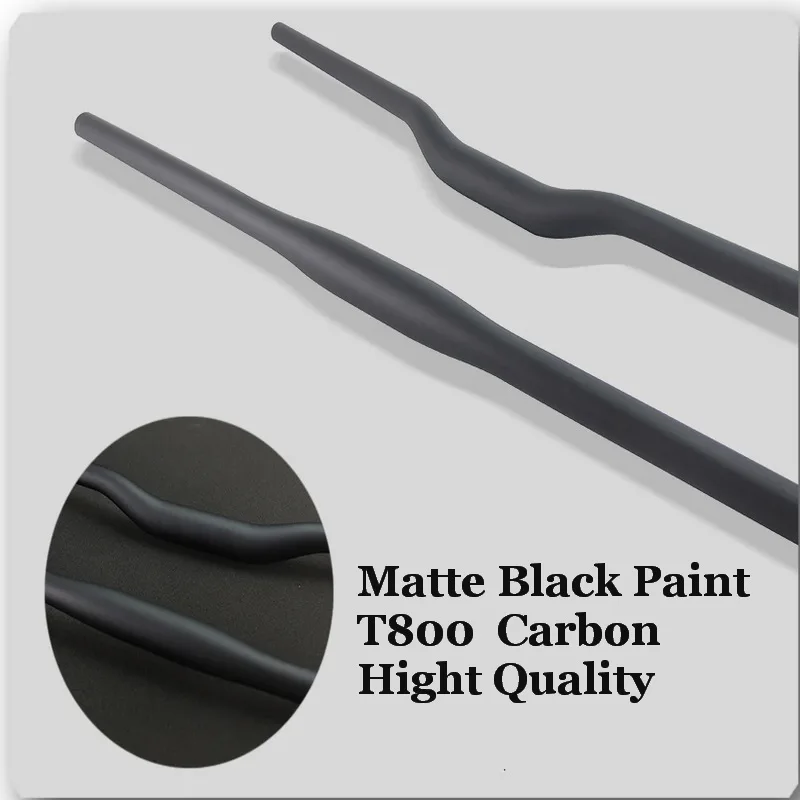 

No Logo Full carbon Fiber MTB Handlebars, Flat/Rise Handlebars Diameter 31.8mm Length 580-740mm Black Matte