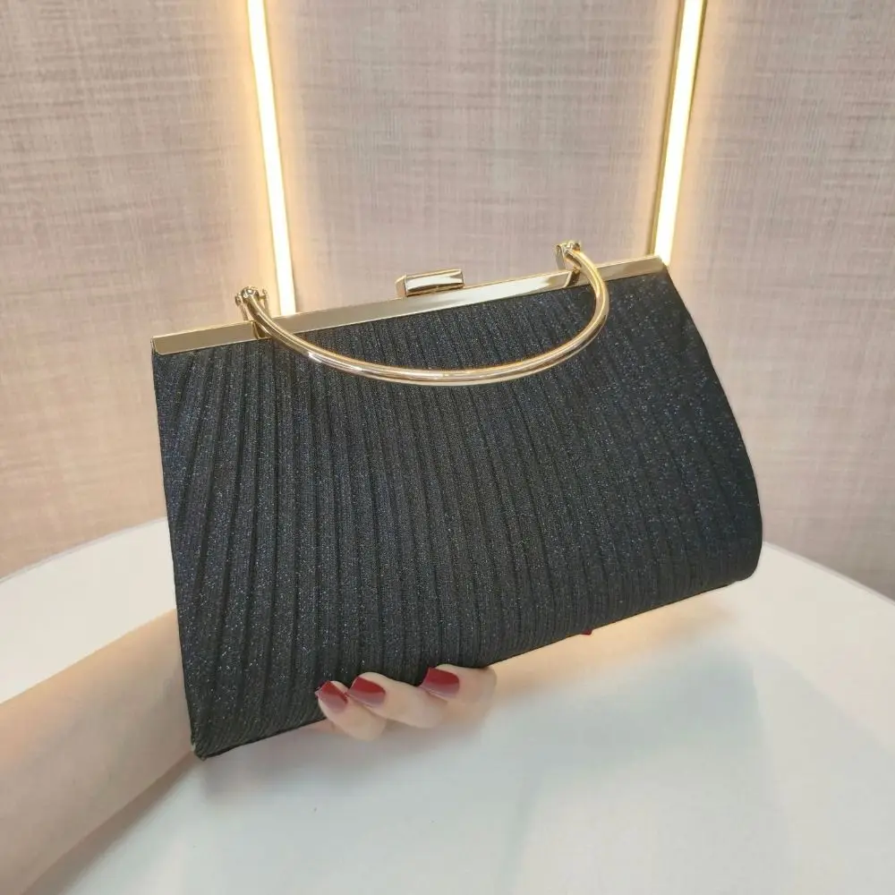 

Large Capacity Fashionable Women Evening Handbag Luxury Elegant Crossbody Bag Pleated Glitter Wedding Clutches Bag Ceremony